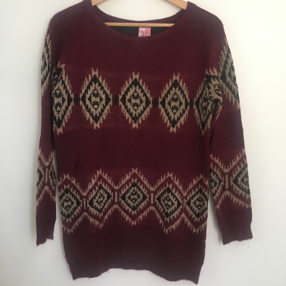 Aztec printed sweater